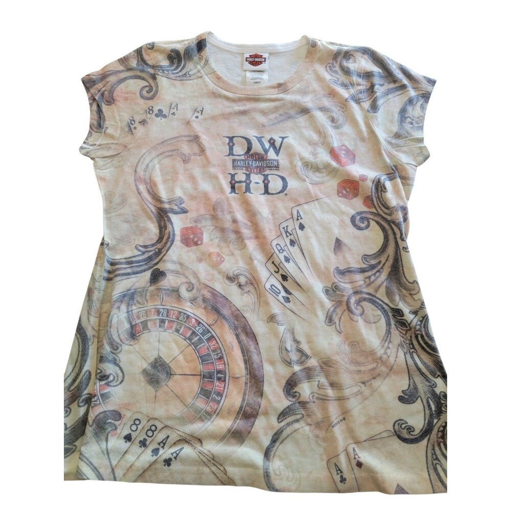 Women's Size Large Harley Davidson Tee Casino Deadwood South Dakota Vintage